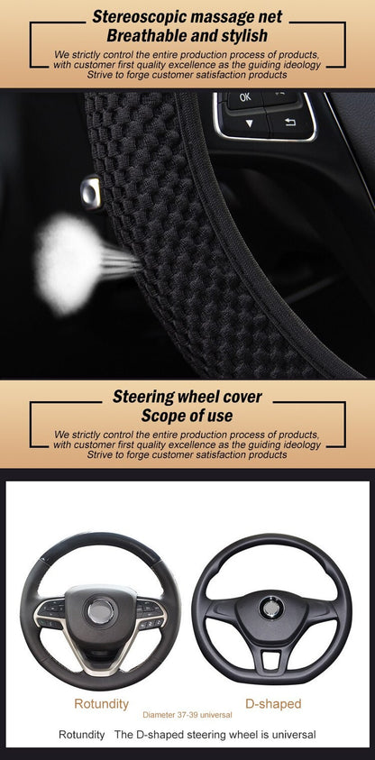Universal Fashion Car Steering Wheel Cover Without Inner Ring Elastic Grip For Easy Installation And Removal Non Slip