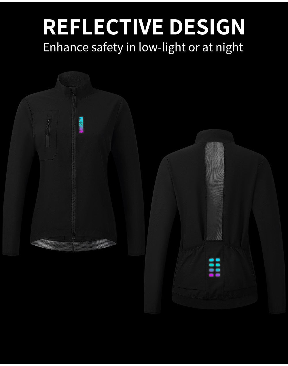 WOSAWE Women's Cycling Jacket Windbreaker Windproof Bike Vest Running Riding MTB Road Bike Tops