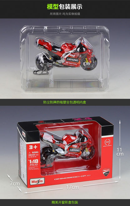 Maisto 1:18 Ducati Team 2023 2022 Gp Lenovo #1 #23 #43 #63 Racing Bike Alloy Diecast Model Toy Collectible Figure
