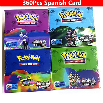 360 Cartas Pokémon em Inglês, Espanhol, Francês - Evoluções Prismáticas, Faíscas Efervescentes, Escarlate e Violeta 151, Booster Pokémon, Cartas de Batalha
