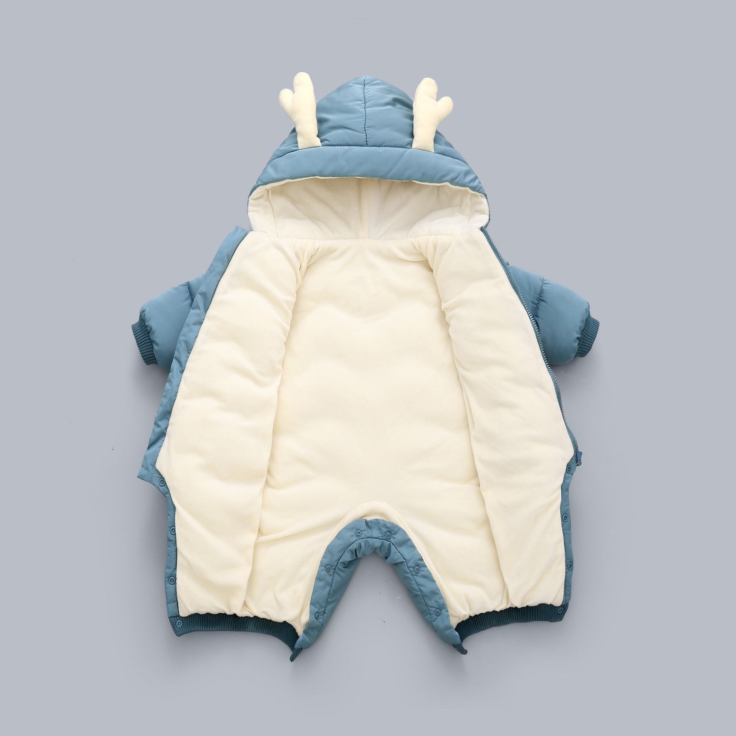 Demin-season Winter Kids Boys Rompers 2025 Cartoon Pockets Hooded Bodysuit For 0-3Y Newborn Infant Babys Boys One-piece Jumpsuit