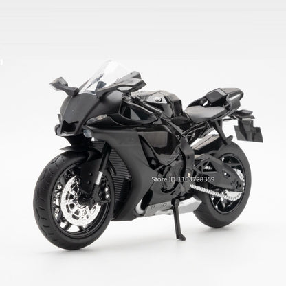 1:12 R1M R1 Modelo de Moto Brinquedos Liga Fundida Motocicletas em Miniatura Som Luz Amortecimento Simulação Motocicletas Presentes