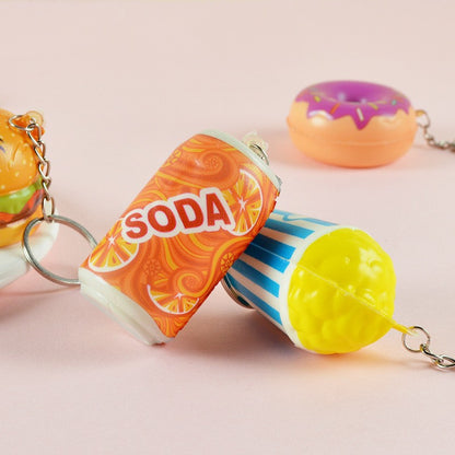 6Pcs Simulated Food Donut Fries Squish Stress Relief Toys for Kids Birthday Party Favors Classroom Rewards Gift Goodie Filler