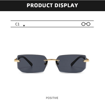 Óculos de Sol da Moda Sem Aro Masculino Feminino Populares Sem Armação Óculos de Sol Masculino Feminino Clássico Pequeno Quadrado Verão Viagem Sombras