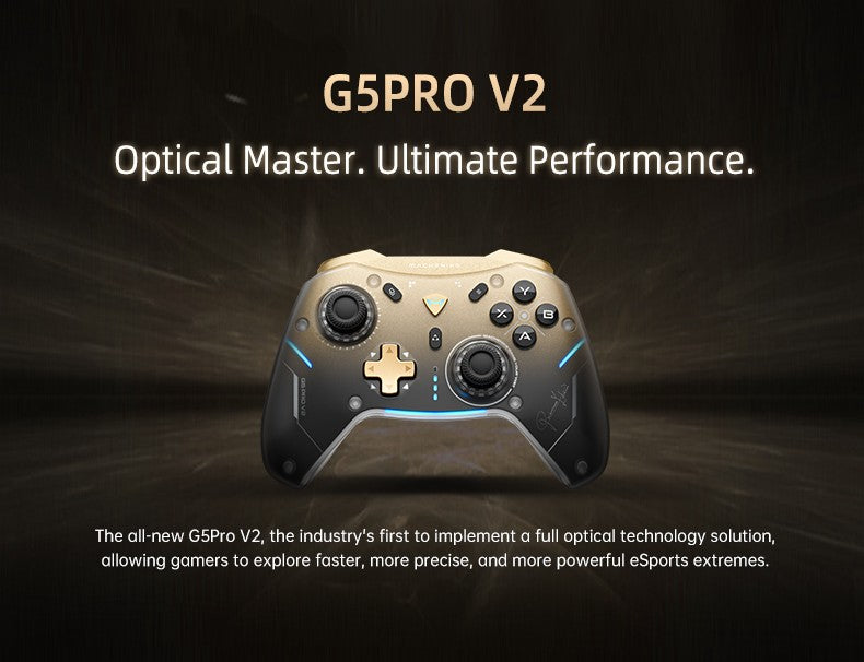 MACHENIKE G5Pro V2 Tri Mode Gaming Controller Optical Trigger ABXY Button Hot-Swappable Joystick 4K Resolution For Switch PC