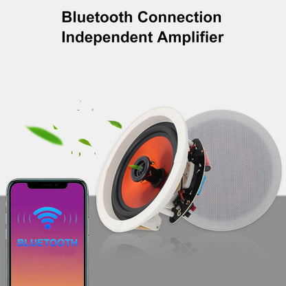 Herdio Alto-Falante Bluetooth de Teto de 6,5 Polegadas 300W para Áudio Doméstico Sistema de Alto-Falantes Embutidos para Cozinha, Quarto e Banheiro