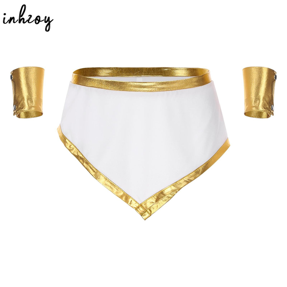 Men Roman Gladiator Costume Ancient Greek God Caesar Mini Skirt with Cuffs Halloween Theme Party Cosplay Outfits Fancy Dress Up