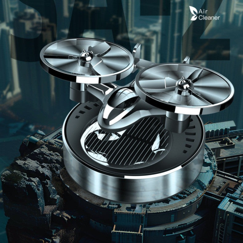 Helicóptero Rotativo Movido a Energia Solar Aromatizador de Carro Solar Difusor de Aroma Automotivo de Liga de Alumínio