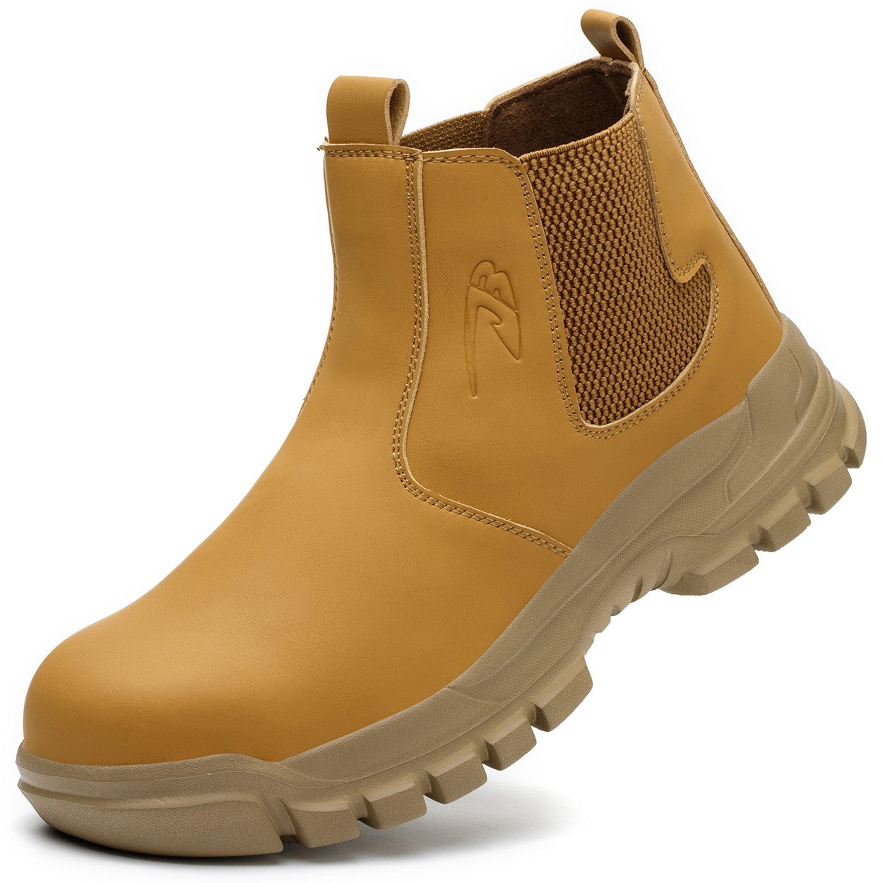 Sapatos de Segurança Impermeáveis Masculinos com Biqueira de Aço Botas de Couro Calçado Masculino Sapatos de Trabalho Indestrutíveis para Construção Marrom