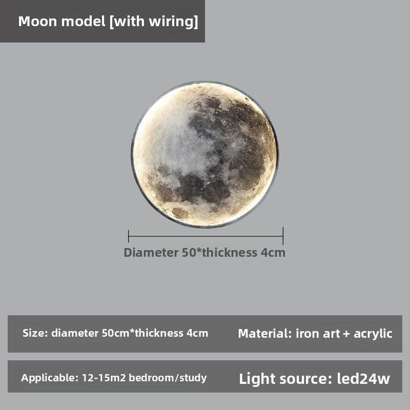 Modern LED Lunar Wall Lamp, Planetary Elegant Design Ceiling Lamp for Bedroom, Living Room Decor