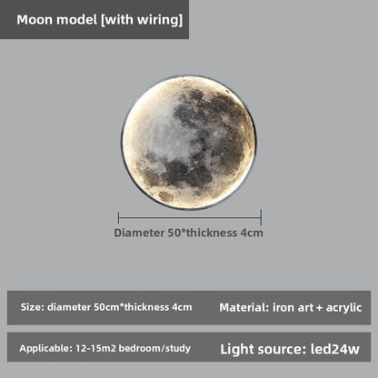 Modern LED Lunar Wall Lamp, Planetary Elegant Design Ceiling Lamp for Bedroom, Living Room Decor