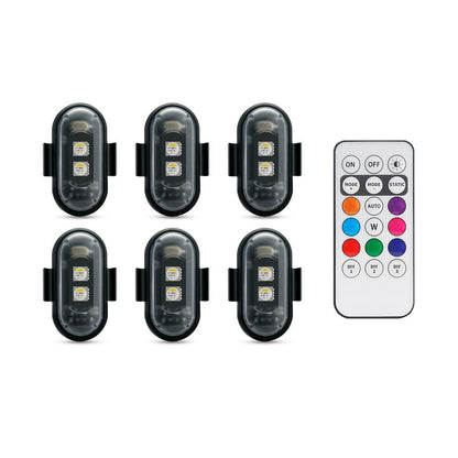 Acessórios de LED para Moto, Luzes Estroboscópicas RGB APP e Controle Remoto para Motocicleta, LED à Prova D'água para Moto