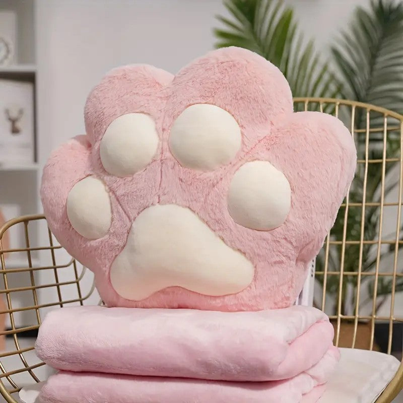 Blanket nap Cat paw throw pillow dual-use office good hand warmer pillow Car air conditioner 2-in-1 pillow