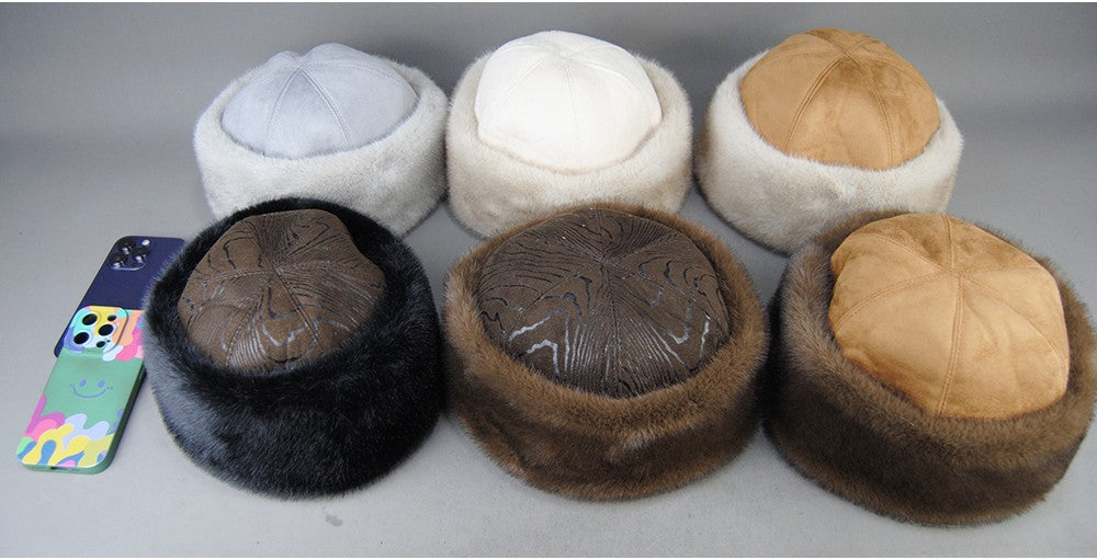 Hot Sale Faux Mink Fur Hat Winter Genuine Baseball Cap Russia Fashion Elegant Lady Warm Faux Fur Ball Straw Hat