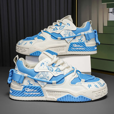 Men's thick soled casual shoes four season soft soled outdoor walking shoes student flat shoes youth fashion sports board shoes