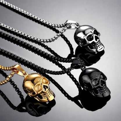 Novo Colar Pingente de Crânio de Personalidade da Europa e dos Estados Unidos, Tendência da Moda Masculina Punk Hip-hop, Joias de Colar Masculino