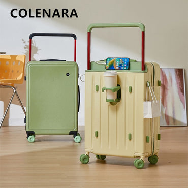 COLENARASuitcase 20"24"28 Inch Large Capacity Trolley Case ABS + PC Boarding Box Cart Type Travel Bag Universal Wheel Luggage