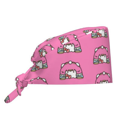 Touca Cirúrgica Personalizada Hello Kitty Equipe Médica Feminino Masculino Desenho Animado Personagem Para Chapéu de Chef Touca de Esfoliação
