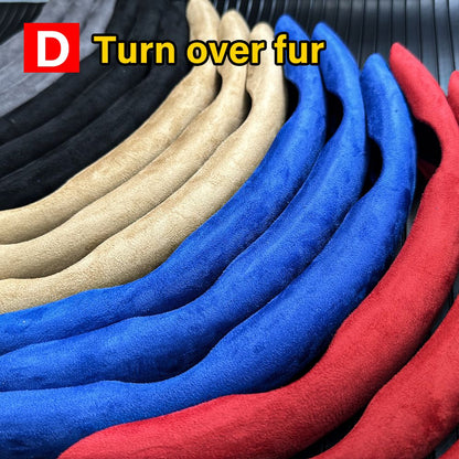1 par de capas para volante de carro, impulsionador de microfibra, acessórios decorativos internos automotivos, fibra de carbono universal