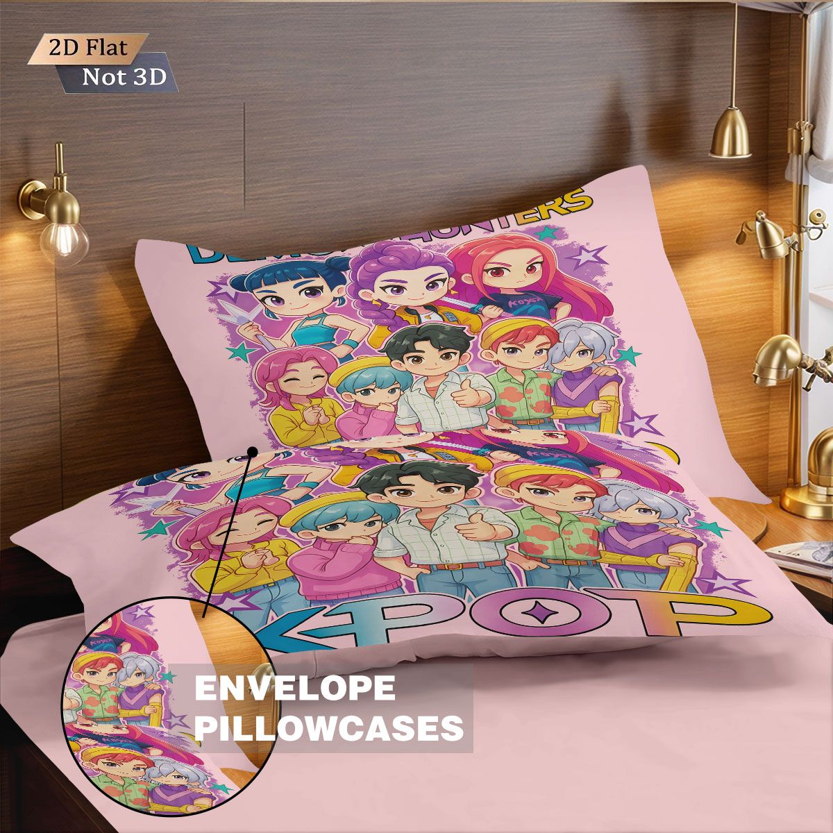 3pcs K-Pop Demon Hunters Print coreless Bedding Set Multi Sized Bedrooms Dormitory duvet Cover Decoration Soft  Machine Washable