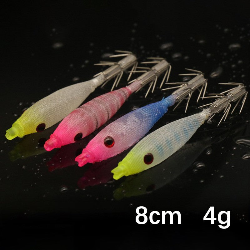 Isca Artificial de Lula com Anzol, 8cm 4g, Plástico Macio, para Pesca em Água Salgada