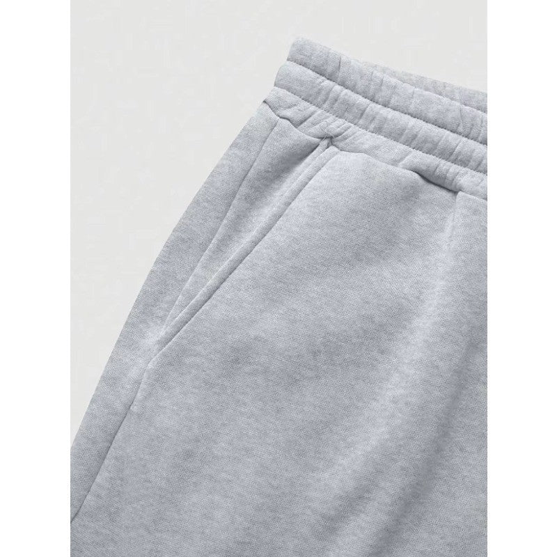 Calça de moletom masculina casual reta folgada estilo coreano outono e inverno moda simples drapeado calça esportiva masculina
