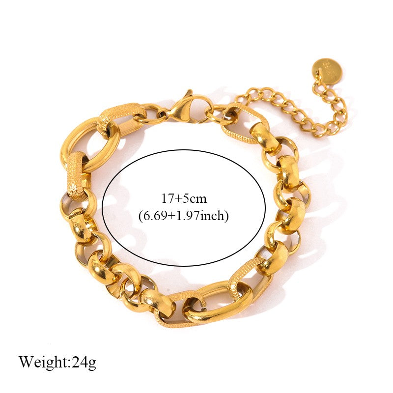 EILIECK 316L Aço Inoxidável Torcido Pulseira Bracelete Para Mulheres Tendência Banhado a Ouro 18K Corrente de Pulso Impermeável Joias Presente Festa