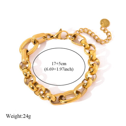EILIECK 316L Aço Inoxidável Torcido Pulseira Bracelete Para Mulheres Tendência Banhado a Ouro 18K Corrente de Pulso Impermeável Joias Presente Festa