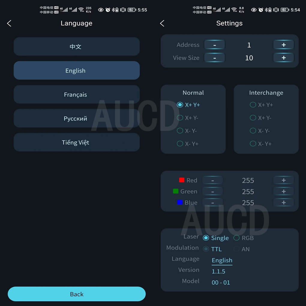 USA Warehouse 5W RGB Laser Animation Scan Projection Lights Compatible with Apple&Android Phone App Edit ILDA for Stage Lighting