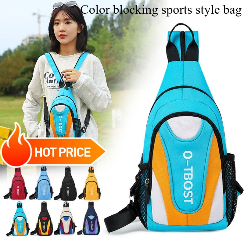 New outdoor leisure multifunctional single shoulder crossbody bag with large capacity Oxford cloth men's chest bag