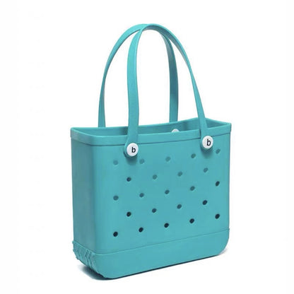 Fashion Large Beach Bags EVA Rubber Waterproof Storage Baskets Travel Shopping Handbag Women Shoulder Solid Color Jelly Bag
