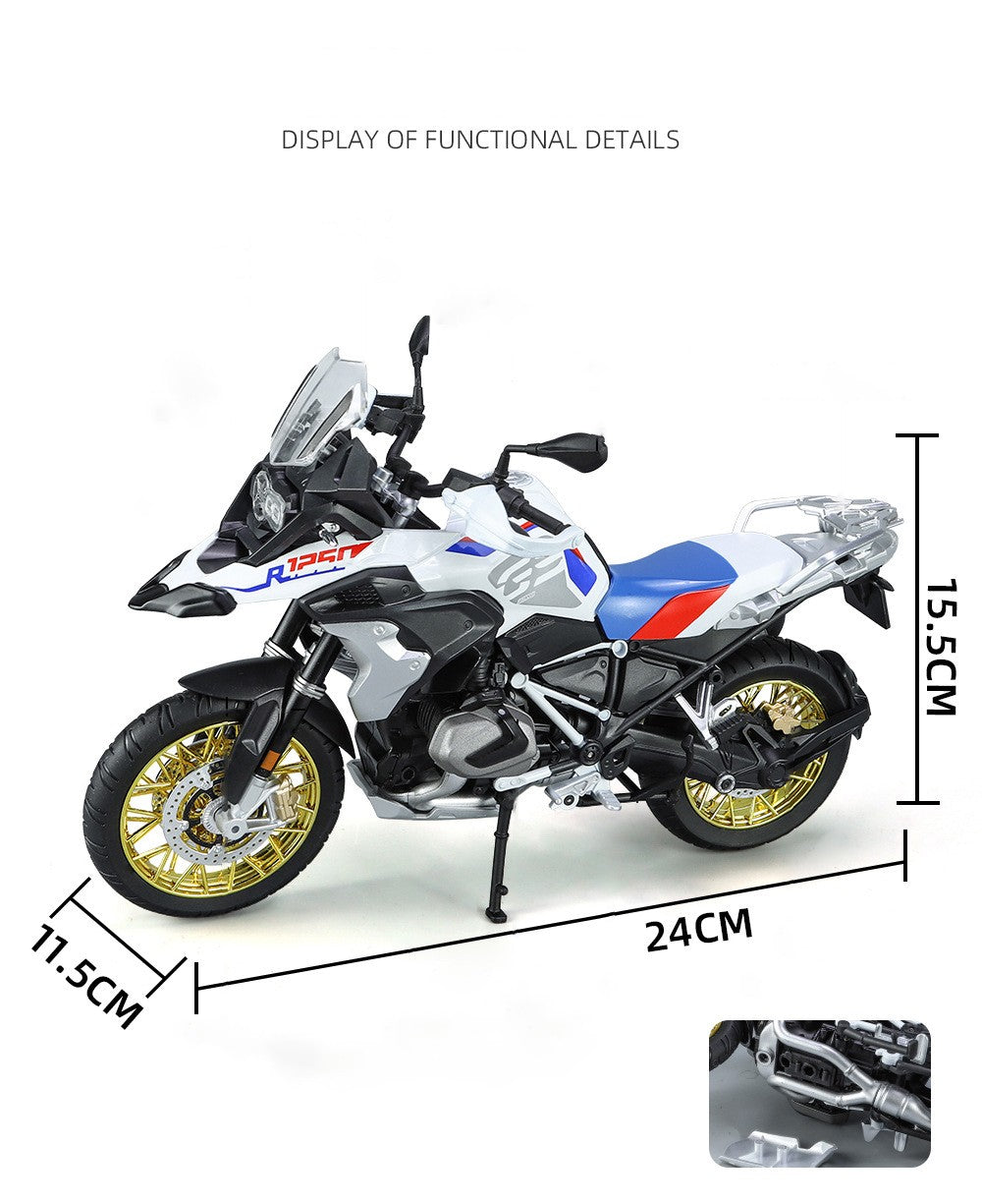 1/9 R1250 GS ADV Liga De Motocicleta De Corrida Diecasts Rua Esportes Motocicleta Modelo Simulação Com Luz Coleção Crianças Brinquedos Presente
