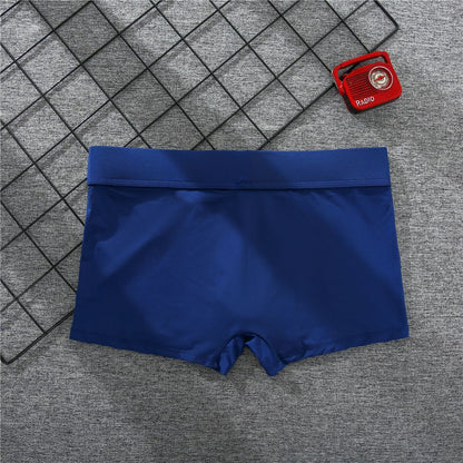 Men's boxer panties, milk silk low rise U convex bag stretch breathable comfortable youth shorts