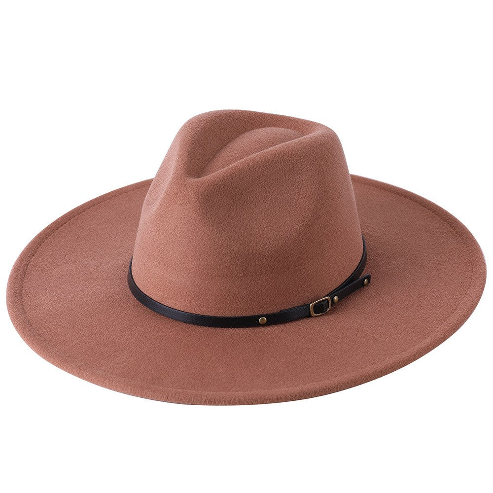 Wool Warm Wide Brim Fedora Hats Women Solid Color Top Jazz Felt Hat For Men Panama Gamble Yellow Hats