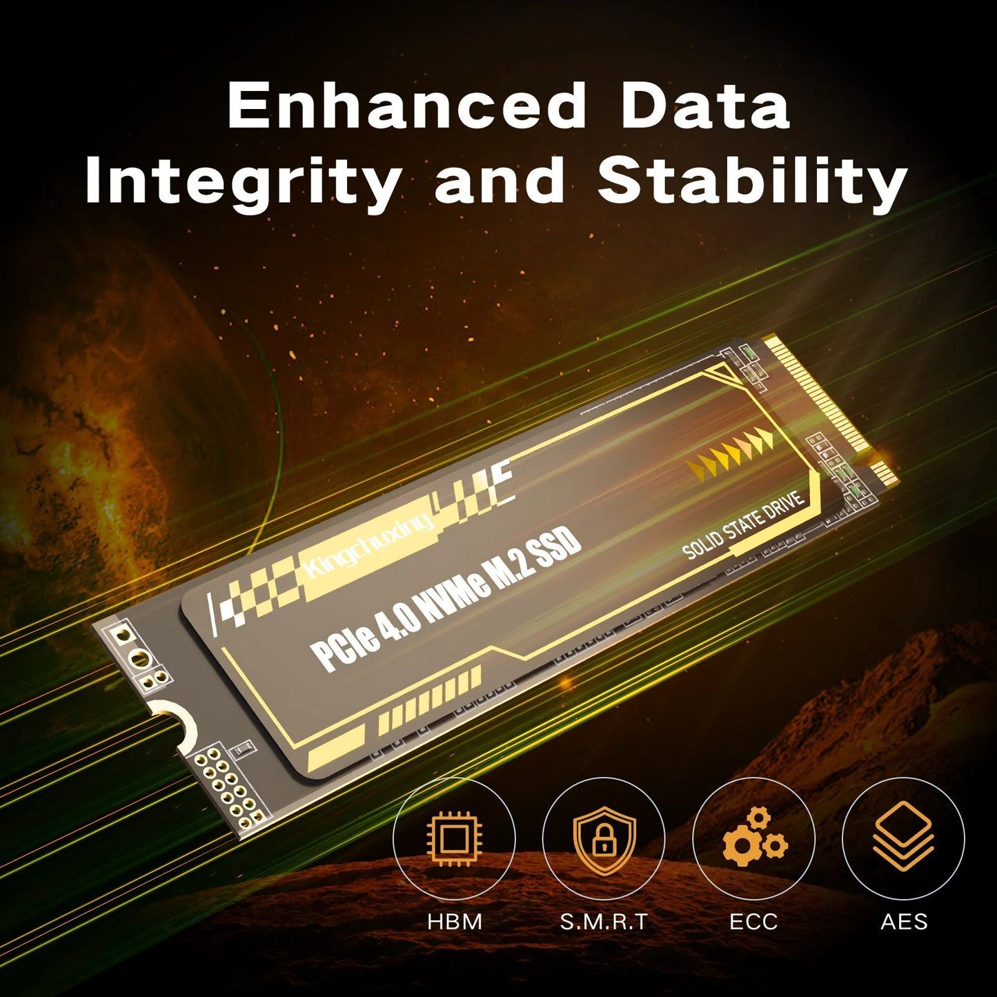 Kingchuxing M.2 NVMe SSD 7300MB/S Internal Solid State Drive PCIe4.0x4 M.2 2280 2TB 1TB 512GB SSD for PC/Laptop/PS5