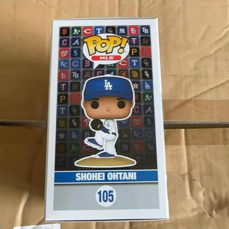 Funko Pop Baseball League Dodgers Shohei Ohtani Q-Edition Boneco de Ação Modelo 105 106 Boneco de Vinil Artesanal Presente Fofo para Fã