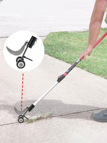 1pcs Stand-Up Manual Weed Puller with Wheels, Weed Hook, Roller Crack Weeder for Gardens, Lawns, Sidewalks, Driveways
