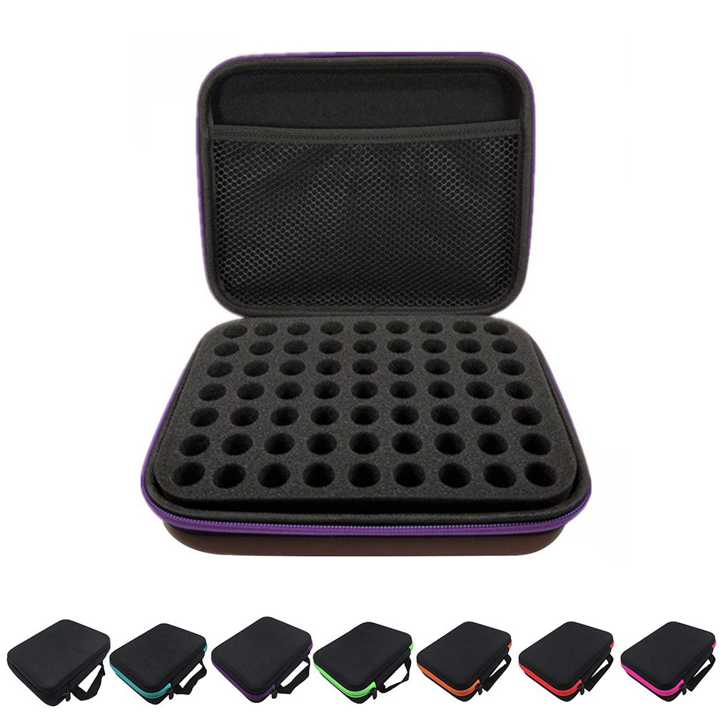 FangNymph 63 Grid 1-3ML Essence Bottle Storage Bag Portable Essential Oil Pouch Zipper Case Air Humidifier Tote Bag