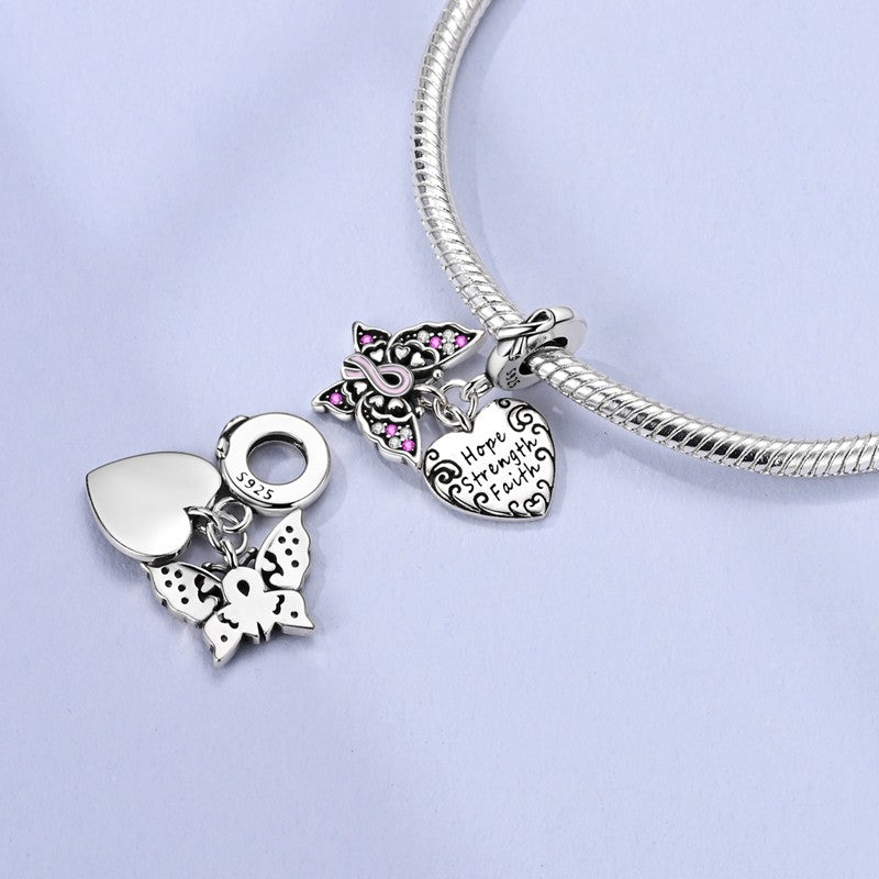 Pingente Charm Libélula Tema Primavera Prata Esterlina 925 Borboleta Flor Pendente Compatível com Bracelete Colar Joias DIY