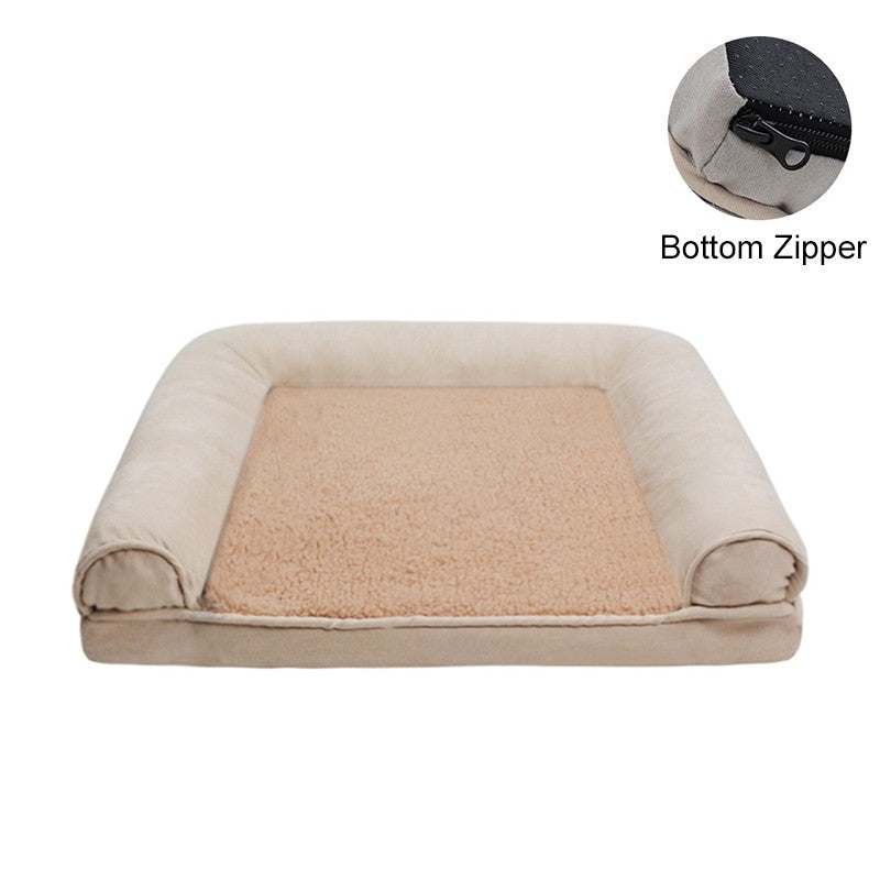Cama para Cães de Inverno Sofá Cama Pet Profunda Espuma de Memória Filhote de Cachorro Pelúcia Macia Cama Confortável Média Grande Quadrada Tapete Grosso Quente Canil
