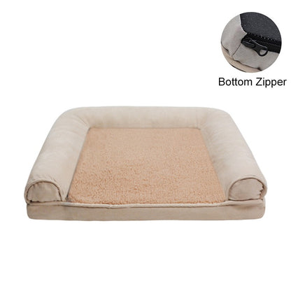 Cama para Cães de Inverno Sofá Cama Pet Profunda Espuma de Memória Filhote de Cachorro Pelúcia Macia Cama Confortável Média Grande Quadrada Tapete Grosso Quente Canil