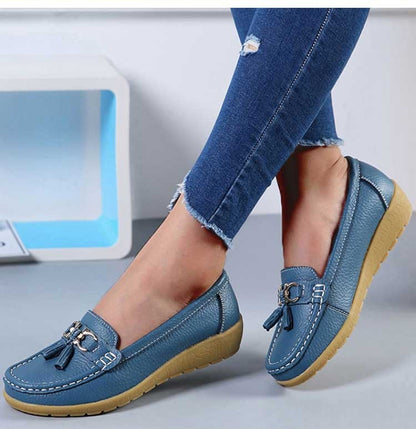Women Shoes Nurse Loafers Shoes Classics Flats Zapatos Mujer Comfortable Flat Shoes Women White Casual Leather Women's Footwear