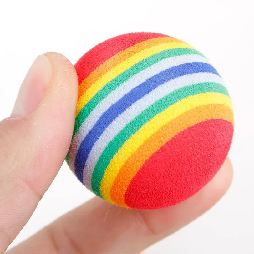 10/5 unidades de bolinhas de brinquedo de arco-íris para gatos, interativas, para brincar, morder, chocalho, arranhar, treinar, brinquedo de bolinha de arco-íris para gatos, suprimentos para animais de estimação
