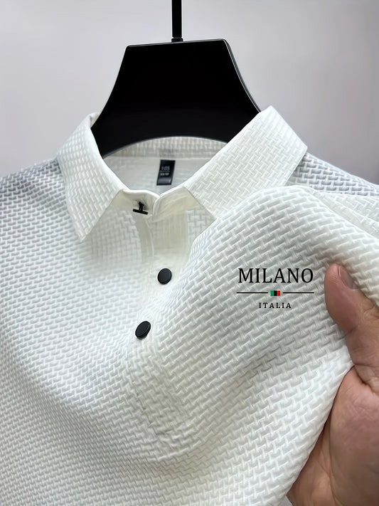 Cool POLO Shirt for men casual wear lapel button-down solid color men's vintage shirt S-2XL