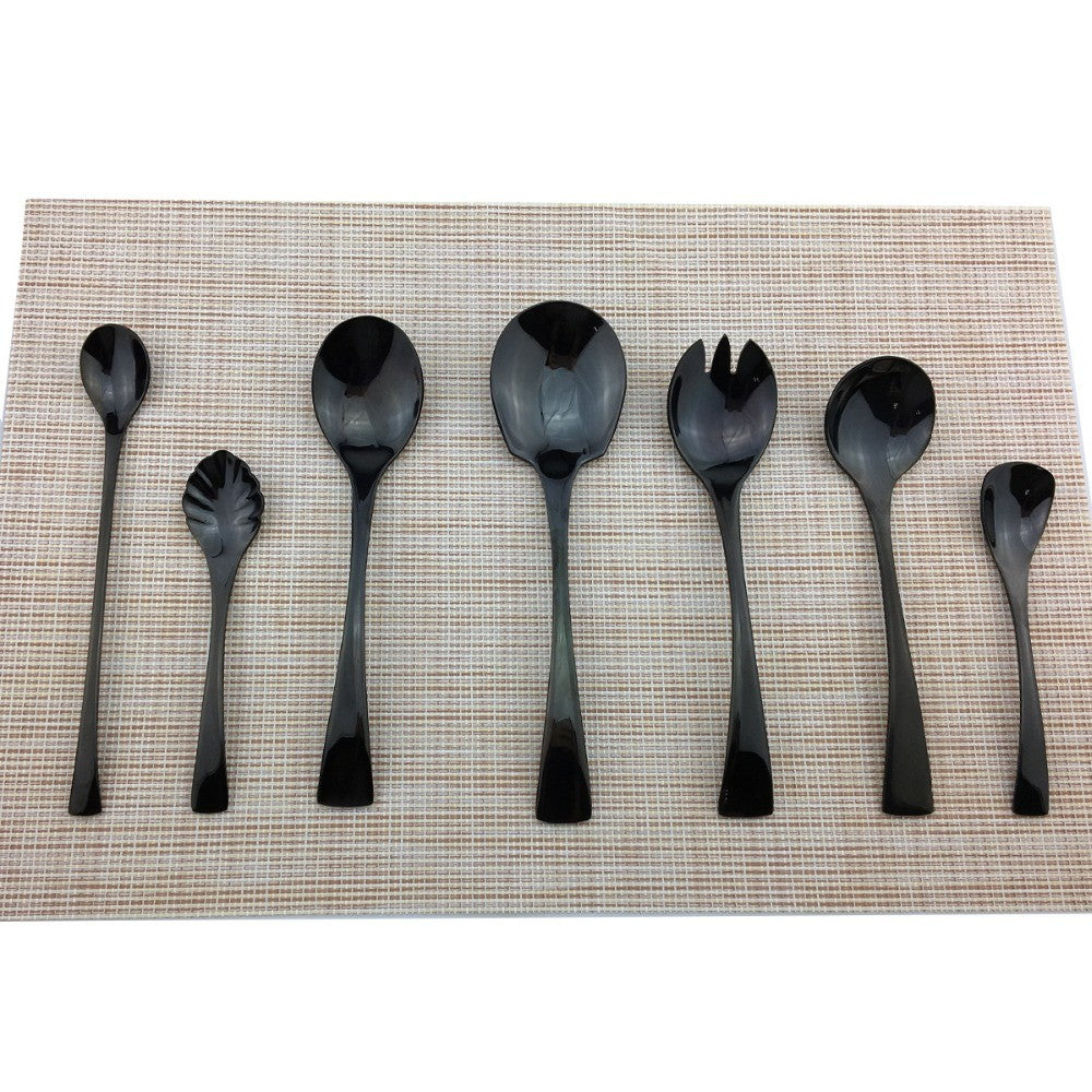JANKNG Conjunto de Talheres Preto 1 Peça Aço Inoxidável 18/10 Ocidental Talheres de Mesa Garfo Faca de Bife Manteiga Jantar