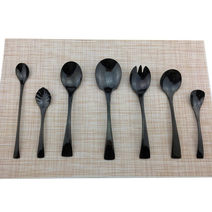 JANKNG Conjunto de Talheres Preto 1 Peça Aço Inoxidável 18/10 Ocidental Talheres de Mesa Garfo Faca de Bife Manteiga Jantar