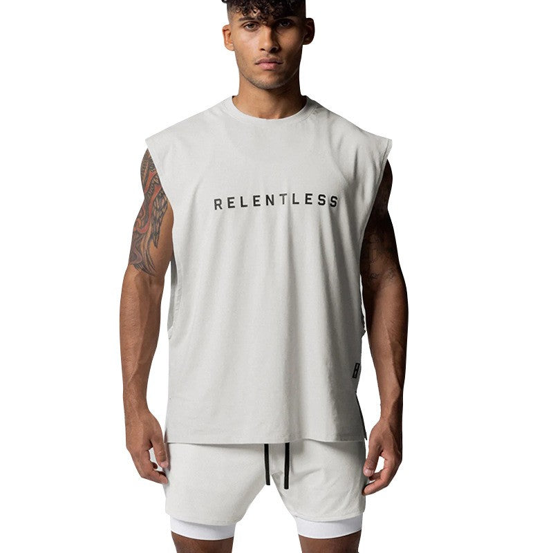 Men's Summer Cotton Casual Tank Top Gym Fitness Clothing Sleeveless Shirt Bodybuilding Running Singlet Undershirt Workout Vest