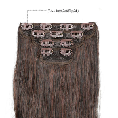 Apliques de cabelo sintéticos ondulados loiros 27/613 de 61 cm (24 polegadas) com presilhas brancas, 4 peças/lote, 220g, fibra resistente ao calor