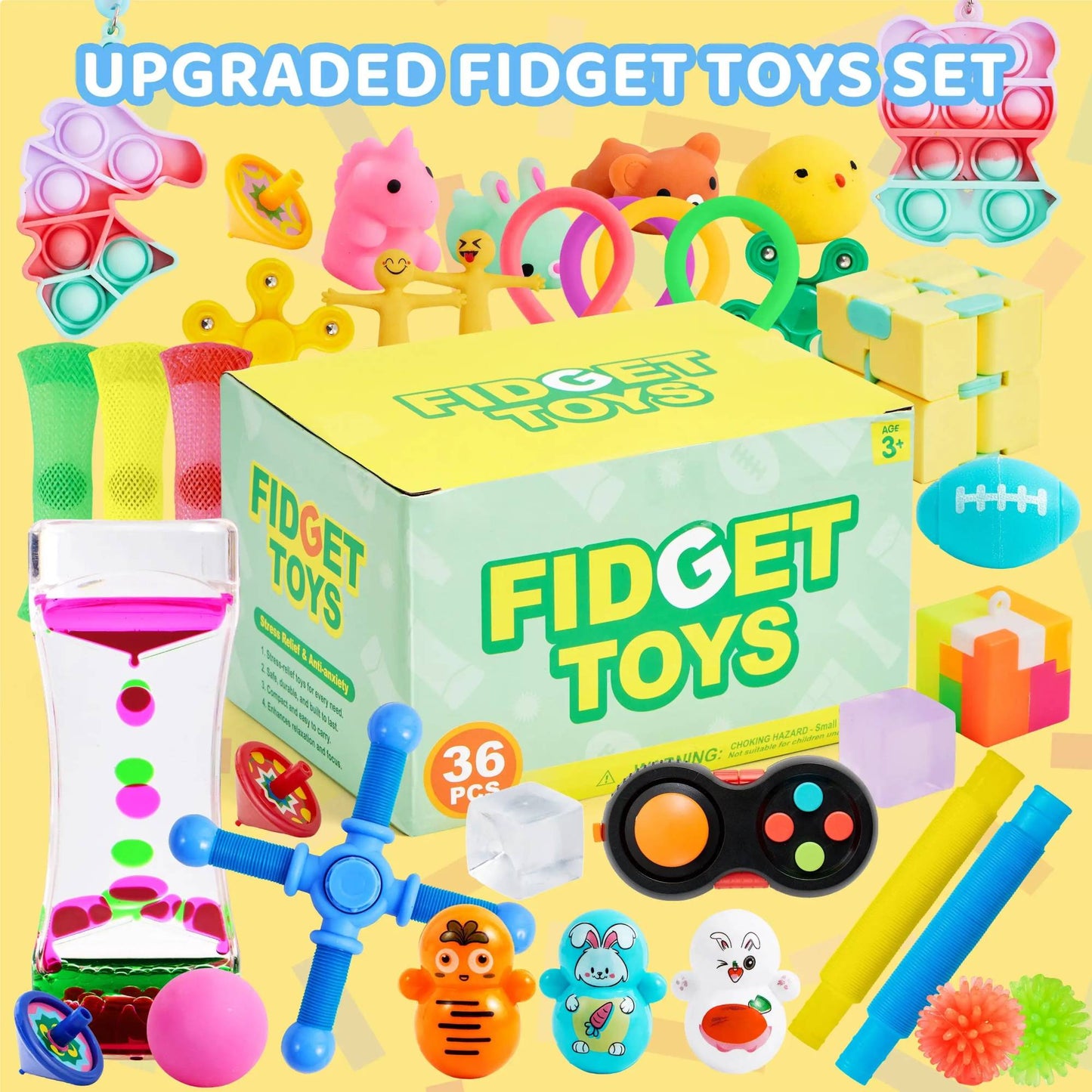 Joyfy 60 Pack Party GiftsFidget Toys Adults Party Favors Autism Sensory Treasure Box Toys Classroom Prizes Stress Relief Gifts