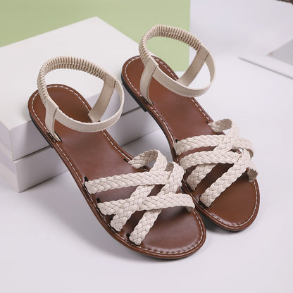 Summer Braided Woman Sandals Party Shoes Ladies Outdoor Sandals for Women Casual Shoe Soft Sandal Rubber Female Footwear